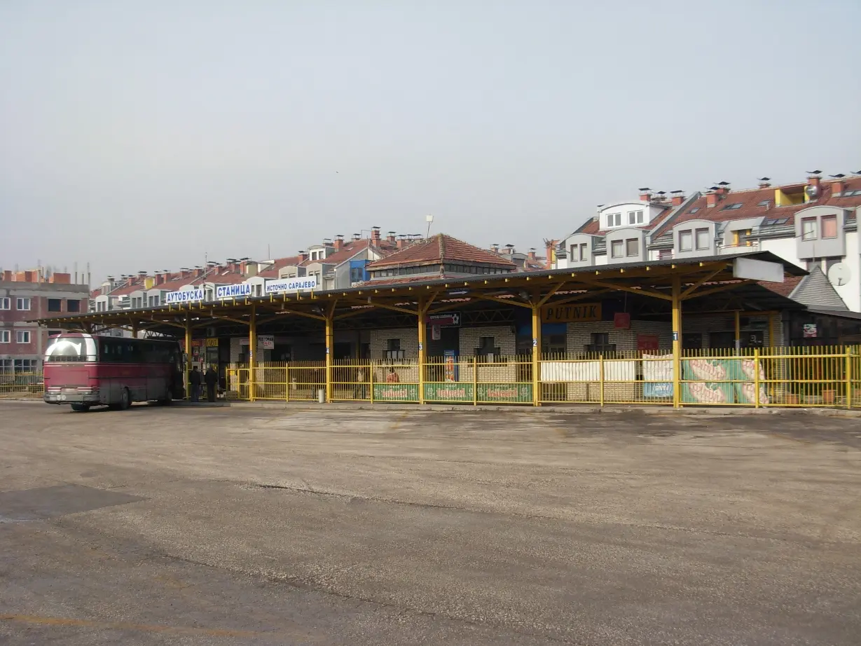 The bus station at East Sarajevo (Lukavica) in Republika Srpska, from which most coaches to Serbia and Montenegro leave