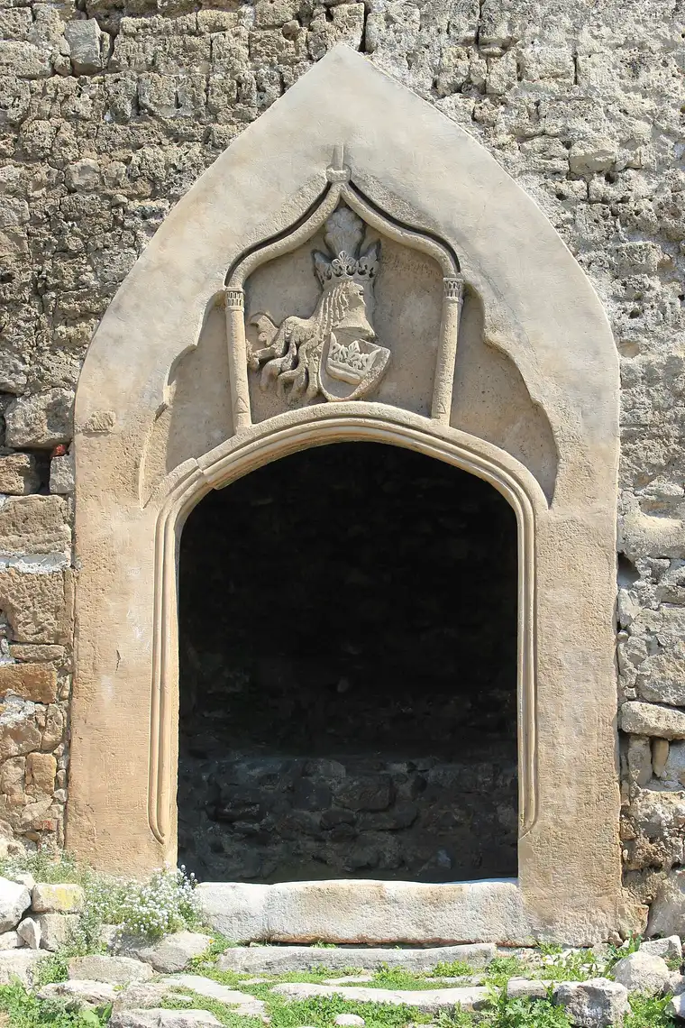 A stone gateway in the walls of Jajce fortress, the medieval citadel above the town