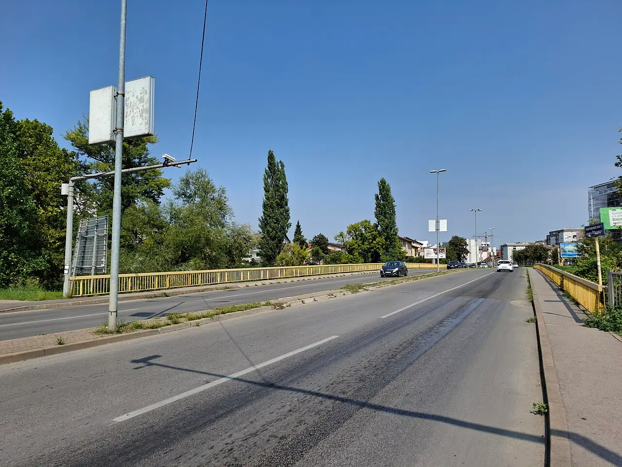 Rebrovački bridge crossing the Vrbas river in Banja Luka, the arrival city at the end of the route