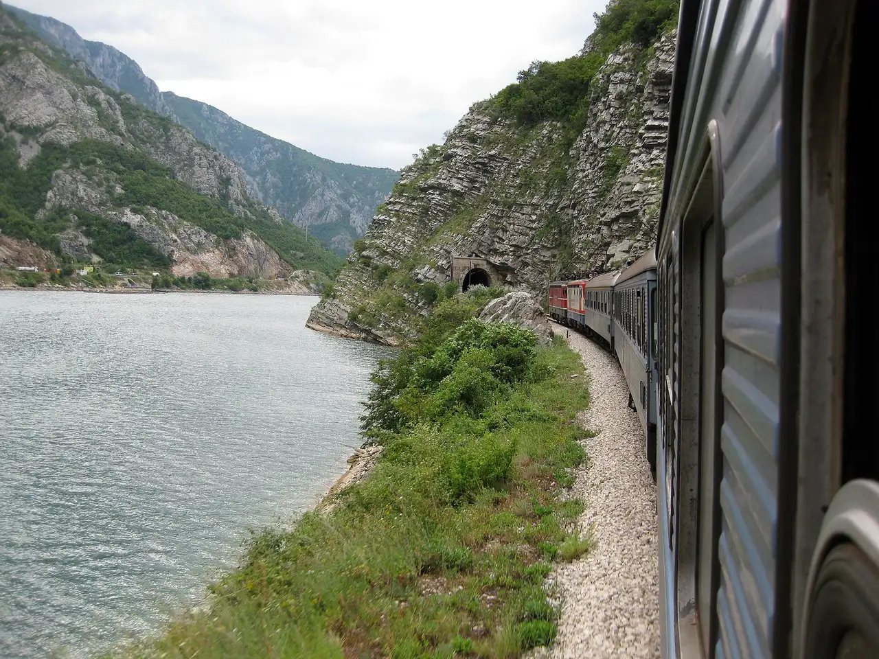 The Neretva valley seen from the window of the Talgo train running between Sarajevo and Mostar
