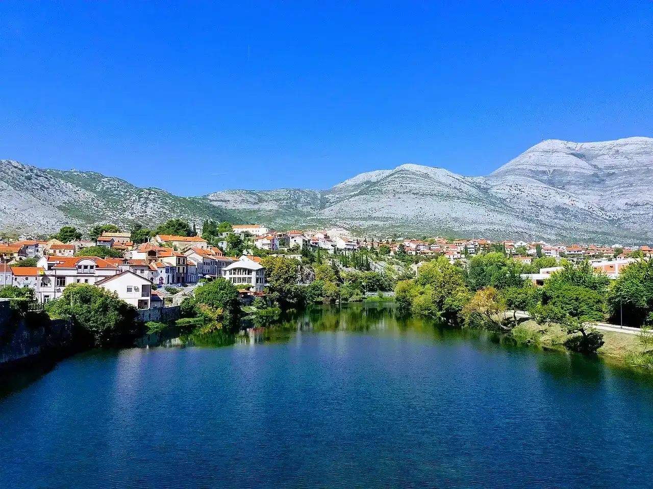 Stone streets and buildings in the protected historic centre of Trebinje